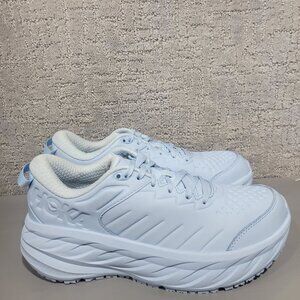 Hoka One One Bondi SR Women Size US 10.5 Ice Water Blue Leather Running Sneakers